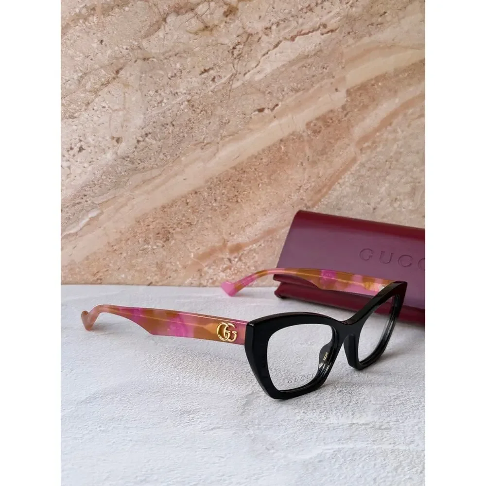 NEW Gucci GG1334O Black Pink Cat Eye Eyeglasses Frames